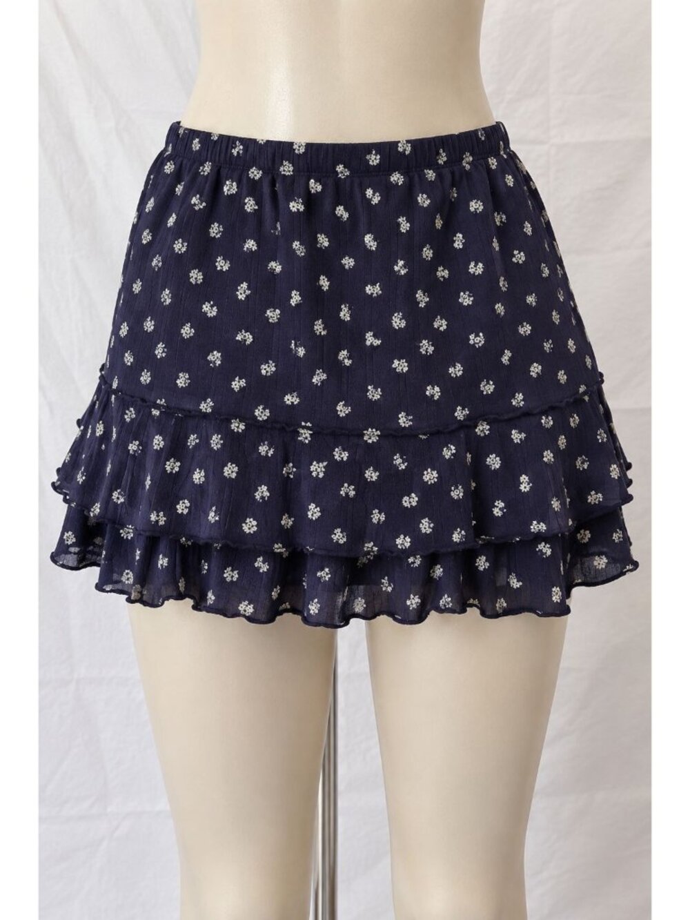 Women’s Sleep Skort Size XL (16-18) – Pointelle, Ruffle Hem - No Boundaries NWT